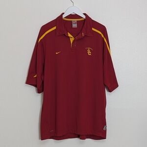 USC Trojans Nike Polo XL Red Short Sleeve Football Extra Large